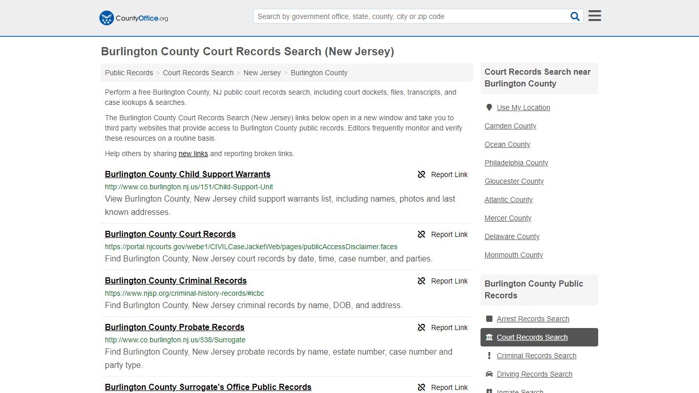 Court Records Search - Burlington County, NJ (Adoptions ...